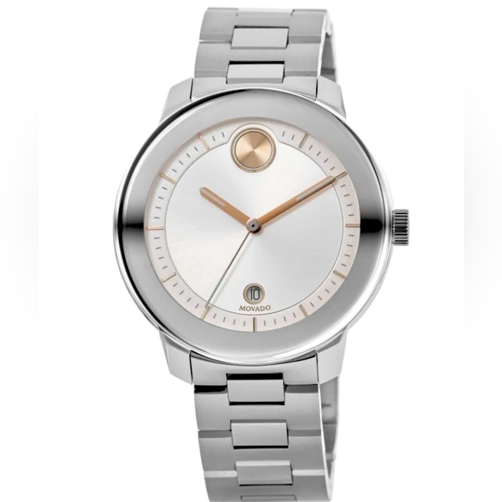 New Movado Bold Women’s Verso Stainless Steel Bracelet Watch 3600747